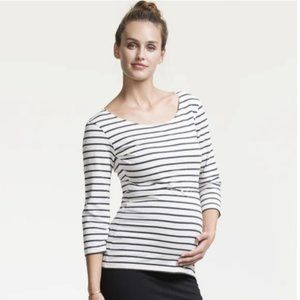 Boob Design Black/White Striped Simone Organic Cotton Nursing Top Size M